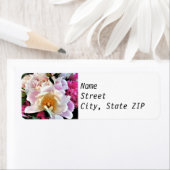 Retouradreslabels - roze en witte pioenrozen. etiket (Insitu)