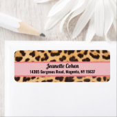 Retouradreslabels Roze Luipaardprint Etiket (Insitu)