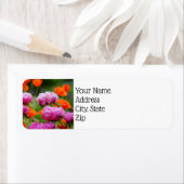 Retouradreslabels - roze pony's en papavers etiket (Insitu)