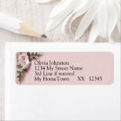 Retouradreslabels, Roze Rozen & Duiven Bruiloft Etiket (Insitu)