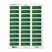 Retouradreslabels, smaragdgroen en goud etiket (Full Sheet)