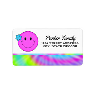 Retouradreslabels │ Smiley Face Tie Dye Etiket