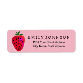 Retouradreslabels Strawberry Design Etiket