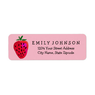 Retouradreslabels Strawberry Design Etiket