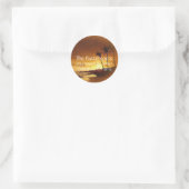 Retouradreslabels :: Sunset Tropics/Tropical Ronde Sticker (Tas)