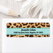 Retouradreslabels Turquoise Luipaardprint Etiket (Insitu)