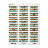 Retouradreslabels Turquoise Luipaardprint Etiket (Full Sheet)