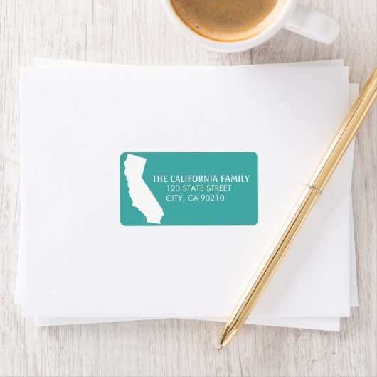 Retouradreslabels van California State - Turquoise Etiket (Insitu)