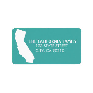 Retouradreslabels van California State - Turquoise Etiket