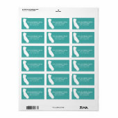 Retouradreslabels van California State - Turquoise Etiket (Full Sheet)
