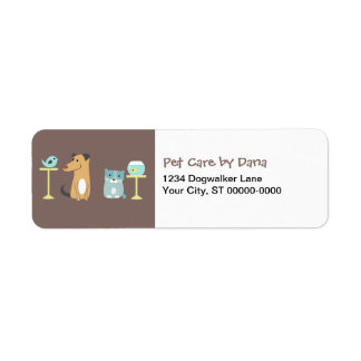 Retouradreslabels van Pet Sitter Etiket