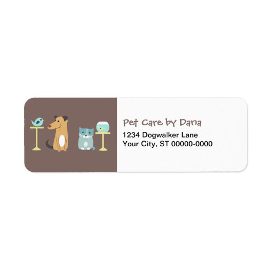 Retouradreslabels van Pet Sitter Etiket (Voorkant)