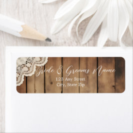 Retouradreslabels van Rustic Wood en Kant Etiket