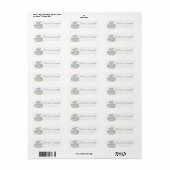 Retouradreslabels voor babyshower olifant meisje etiket (Full Sheet)