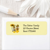 Retouradreslabels voor bijen Gnome Sunflower Etiket (Insitu)