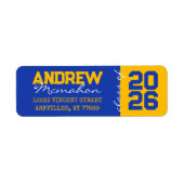 Retouradreslabels voor blauw en goud Afstuderen Etiket (Voorkant)