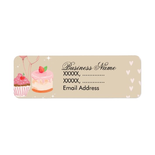 Retouradreslabels voor cupcake bakkerij etiket (Voorkant)
