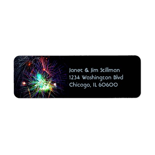 Retouradreslabels voor Fireworks Etiket (Voorkant)