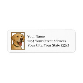 Retouradreslabels voor gele labrador retriever-mix etiket