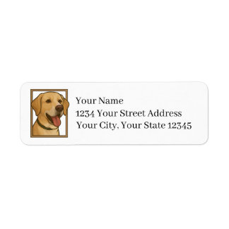Retouradreslabels voor gele labrador retriever-mix etiket