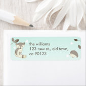 Retouradreslabels voor Mint Grey Fox Hedgehog Etiket (Insitu)