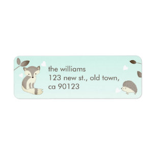Retouradreslabels voor Mint Grey Fox Hedgehog Etiket
