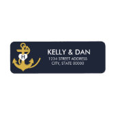 Retouradreslabels voor nautisch monogram etiket (Voorkant)
