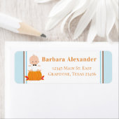 Retouradreslabels voor pompoen-Baby shower Etiket (Insitu)
