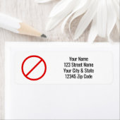 Retouradreslabels voor rood verboden cirkelteken etiket (Insitu)