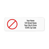 Retouradreslabels voor rood verboden cirkelteken etiket (Voorkant)