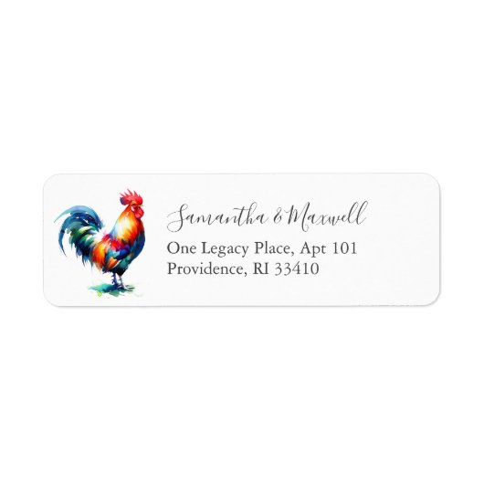 Retouradreslabels voor Rooster Etiket (Voorkant)