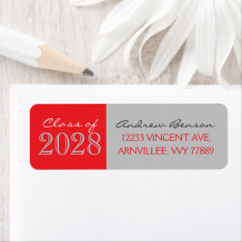 Retouradreslabels voor Silver en Red Afstuderen Etiket