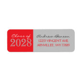 Retouradreslabels voor Silver en Red Afstuderen Etiket (Voorkant)
