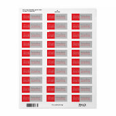 Retouradreslabels voor Silver en Red Afstuderen Etiket (Full Sheet)