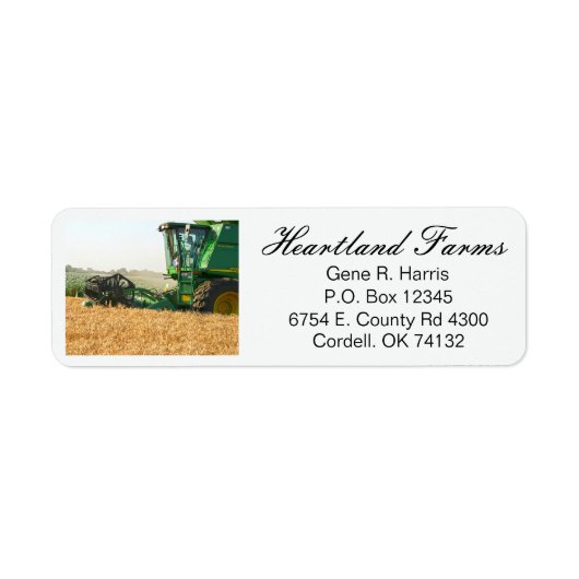Retouradreslabels voor tarweboerderijtractor etiket (Voorkant)