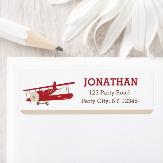  retouradreslabels voor vliegtuigen (Red Plane) Etiket (Insitu)