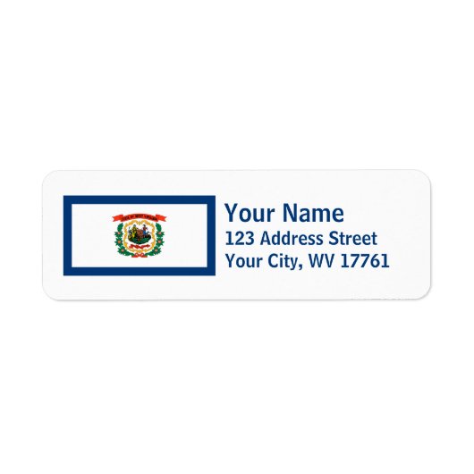 Retouradreslabels West Virginia-vlag Etiket (Voorkant)