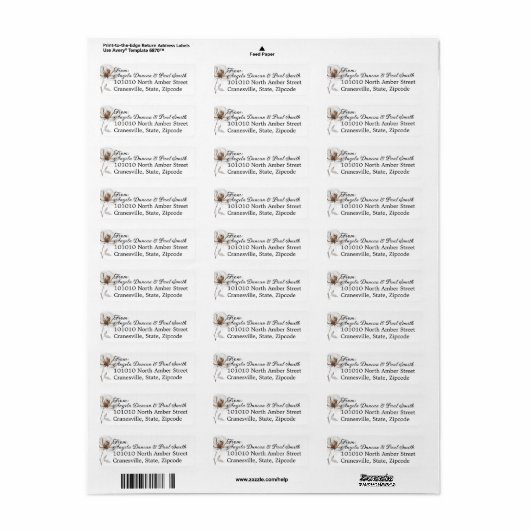Retouradreslabels Zachte Roos Etiket (Full Sheet)
