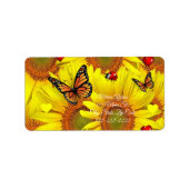 Retouradreslabels Zonnebloem Boterfly Ladybug Etiket (Voorkant)