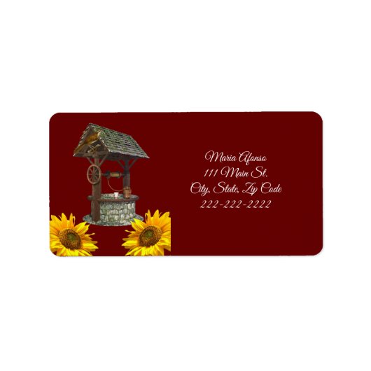 Retouradreslabels Zonnebloem Etiket (Voorkant)