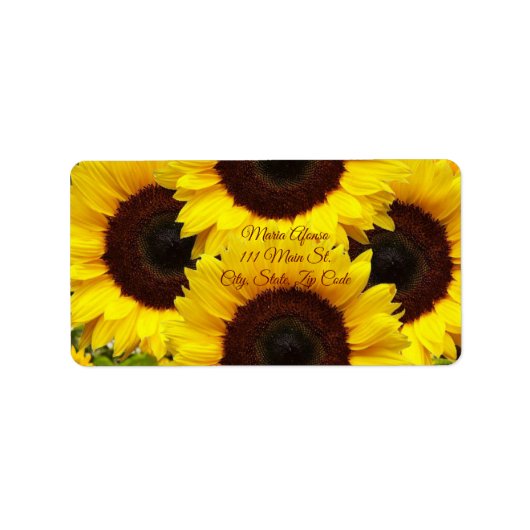 Retouradreslabels Zonnebloem Etiket (Voorkant)