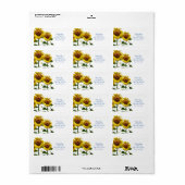 Retouradreslabels Zonnebloem Etiket (Full Sheet)