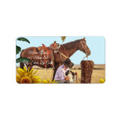Retouradreslabels Zonnebloem Paard Etiket (Voorkant)