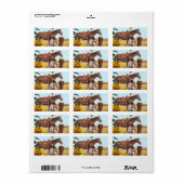Retouradreslabels Zonnebloem Paard Etiket (Full Sheet)