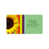 Retouradreslabels Zonnebloemstreep Etiket (Voorkant)