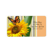 Retouradreslabels zonnebloemvlinder etiket (Voorkant)