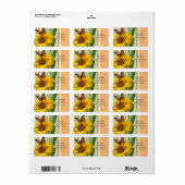 Retouradreslabels zonnebloemvlinder etiket (Full Sheet)