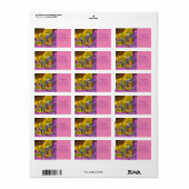 Retouradreslabels zonnebloemvlinder etiket (Full Sheet)