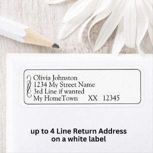 Retouradreslabels, Zwart Wit Oneindig Scroll Etiket