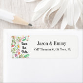 Retouradressetiket - Sla de datum op Bloemen Thema Etiket (Insitu)